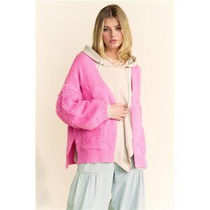nwt Davi & Dani Side Slit Open Front Long Sleeve Cardigan